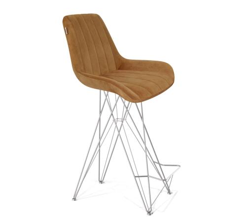 Стул барный Sheffilton SHT-ST37/S66 горчичный/хром лак Стул барный Sheffilton SHT-ST37/S66 горчичный/хром лак