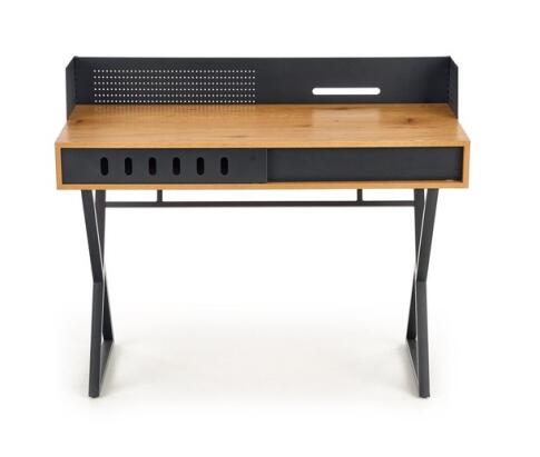 Стол компьютерный HALMAR B43 дуб золотой/черный