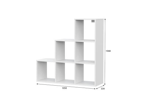 Стеллаж NN Мебель (МС Токио) лесенка Белый текстурный