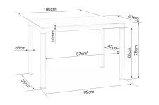 Стол обеденный SIGNAL GALANT белый/белый, 110/70