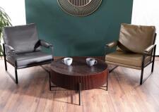 Стол журнальный SIGNAL TUCA темный орех/черный 80/40