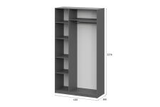 Шкаф NN Мебель ШК 5 (1200) Графит серый