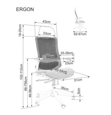 Кресло компьютерное SIGNAL ERGON серый