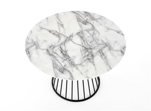 Стол обеденный HALMAR BRODWAY белый мрамор/черный 110