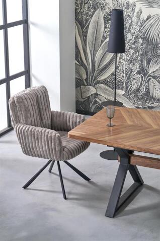 Стол обеденный HALMAR BARON орех/черный 200-350/100