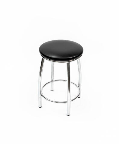 Табурет ВВР Премиум черный/хром, экокожа