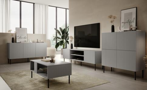 Стол журнальный HALMAR ASENSIO LAW-1 светло-серый/черный