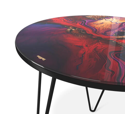 Стол журнальный Sheffilton SHT-CT27 амарантовый/черный муар