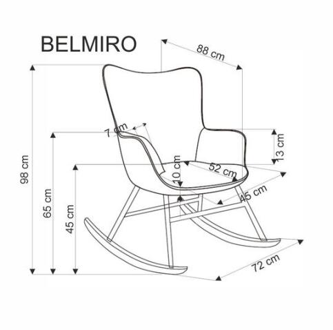Кресло-качалка HALMAR BELMIRO серый