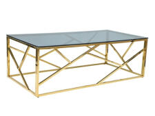 Стол журнальный SIGNAL ESCADA A дымчатый/золотой, 120/60/40