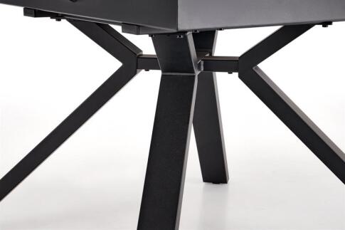 Стол обеденный HALMAR VERTIGO белый мрамор/черный 130-180/130