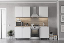 Кухонный гарнитур NN Мебель "КГ-6" Серия 2 (1,6 м) Белый текстурный/Дуб сонома