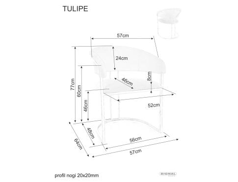 Стул SIGNAL TULIPE Velvet Bluvel 28 бежевый/золотой