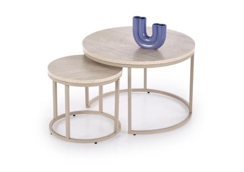 Комплект HALMAR PAOLA (2 стола журнальных) травертин/кашемир