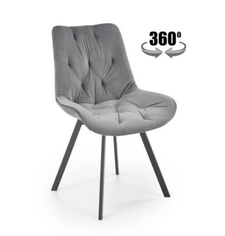 Стул HALMAR K519 серый/черный, поворотный