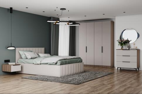 Кровать ДСВ Лана (М) 1,6 Бежевый Софт