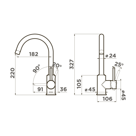 Смеситель для кухни Omoikiri Shinagawa P ES эспрессо