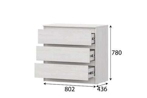 Комод SV-МЕБЕЛЬ (МС Бриз-1 К) Ясень Анкор светлый, 3 ящ.