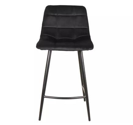 Стул барный SIGNAL MILA H-2 Velvet Bluvel 19 черный/черный мат