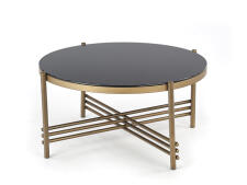 Стол журнальный HALMAR ISMENA черный/золотой, 80/41