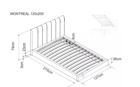 Кровать SIGNAL MONTREAL Velvet tap. 192 серый, 120/200
