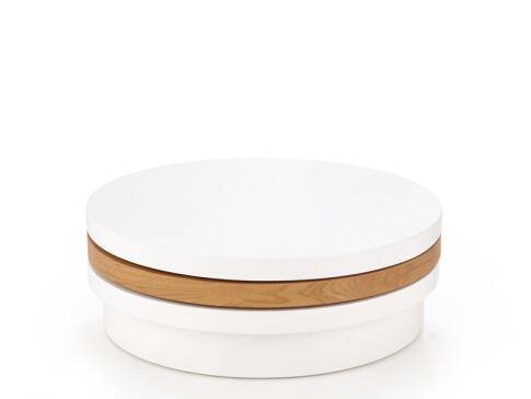 Стол журнальный HALMAR MICHELLE белый/дуб золотой, 80/28