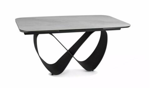 Стол обеденный SIGNAL INFINITY Ceramic Nature Cloud белый/черный 160-240/95