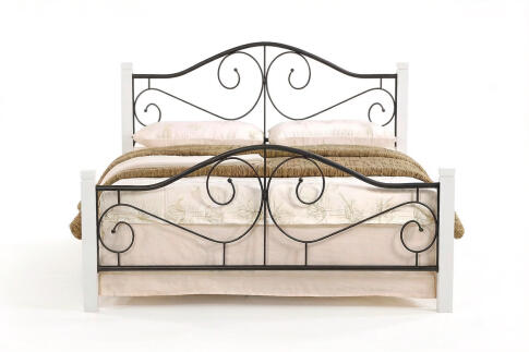 Кровать HALMAR VIOLETTA белый/черный, 160/200