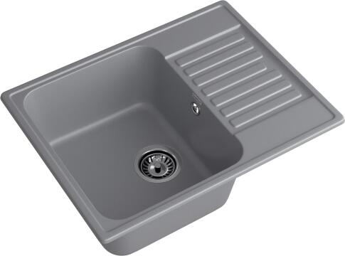 Кухонная мойка GRANFEST QUARZ Z-13 темно-серый + сифон