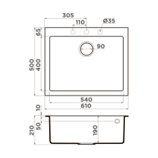 Кухонная мойка Omoikiri Bosen 61A-GB Artceramic/графит
