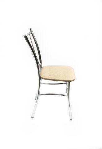 Стул ВВР Трилогия бежевый крокодил/хром, экокожа