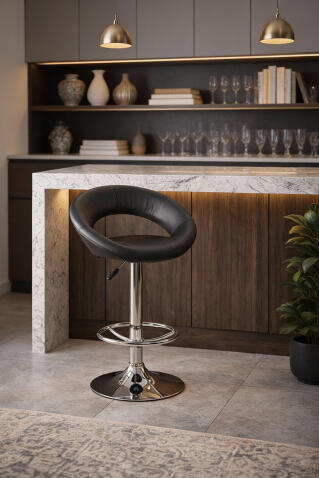 Стул барный HALMAR H15 черный/хром