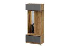 Вешалка NN Мебель (МС Авиньон К) Серия 2 Дуб Крафт Золотой/Графит серый, с зеркалом