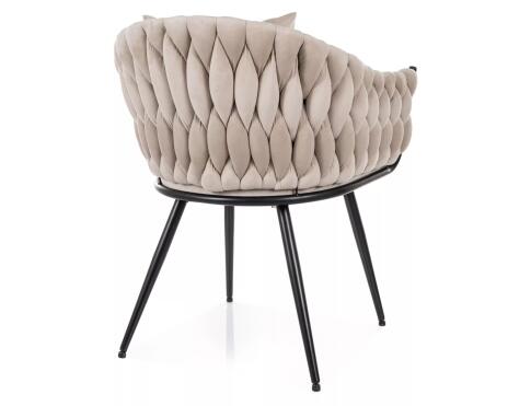Стул SIGNAL NUVO Velvet Bluvel 30 светло-бежевый/черный мат
