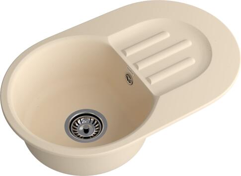 Кухонная мойка GRANFEST SMART SM-685L бежевый + сифон