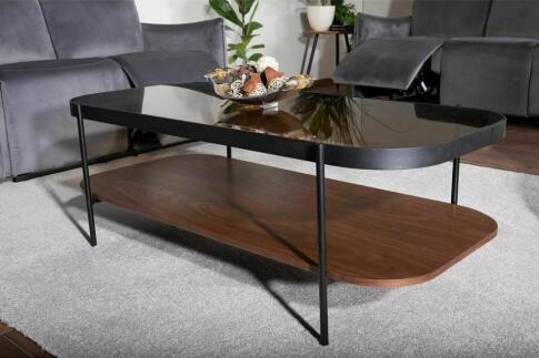 Стол журнальный SIGNAL PRIMA A орех/черный мат 120/58