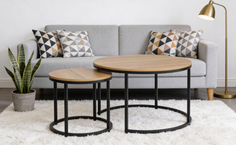 Комплект SIGNAL DION (2 стола журнальных) дуб/черный