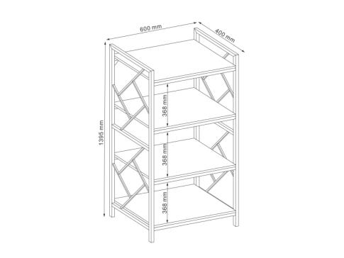 Стеллаж SIGNAL TABLO R4 дуб/т.коричневый, 140/60/40
