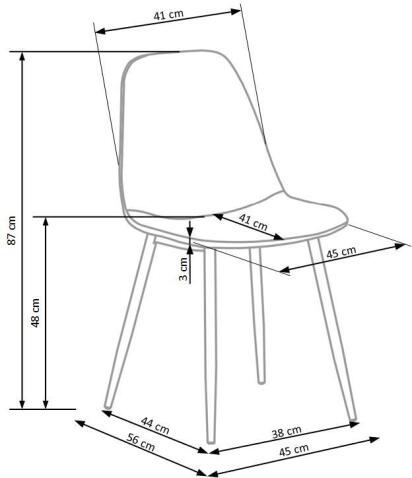 Стул HALMAR K316 серый/дуб медовый