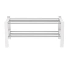 Полка для обуви Sheffilton Альберо SHT-SR9 артикул ПЛТ-175 беленый/алюм.металлик (+)