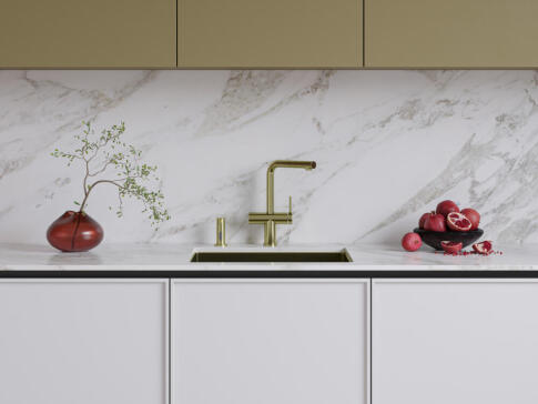 Смеситель для кухни Omoikiri Karatsu-S LG светлое золото