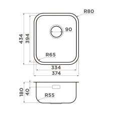 Кухонная мойка из нержавейки Omoikiri Omi 38-U/I-IN нержавеющая сталь