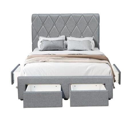 Кровать HALMAR BETINA серый, 120/200