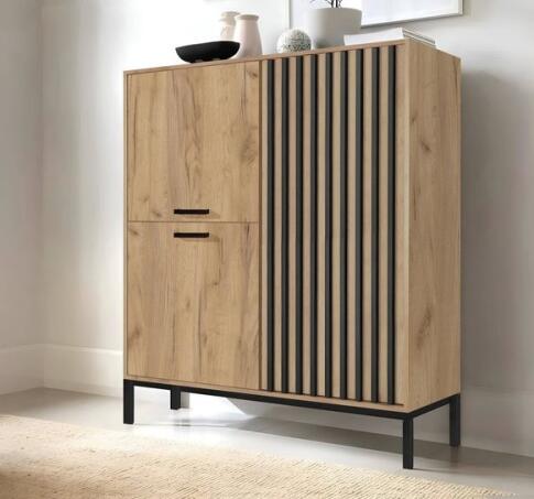 Комод HALMAR LAMINO KM-2 дуб крафт/черный