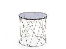 Стол журнальный HALMAR SELENA дымчатый/хром, 55/55
