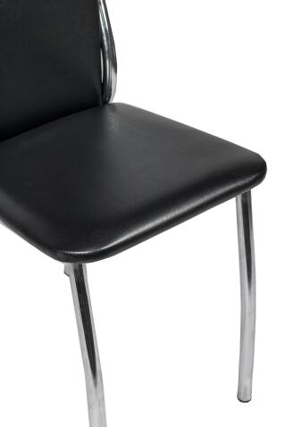 Стул ВВР Оскар черный/хром, экокожа