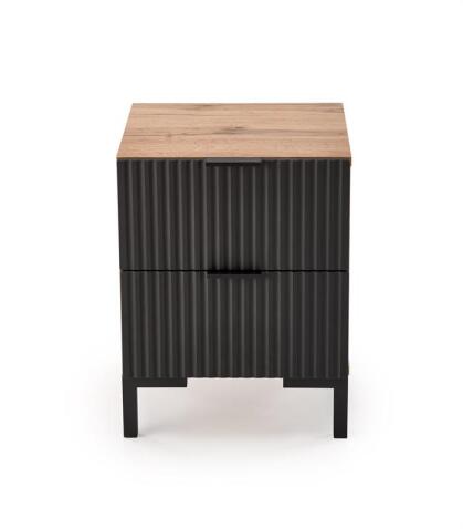 Тумба прикроватная HALMAR NELA дуб вотан/черный