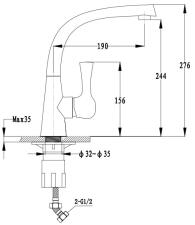 Смеситель для кухни GRANFEST 3723 графит