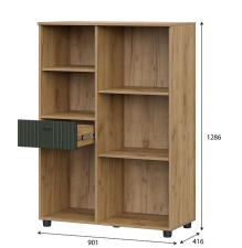 Тумба многофункциональная SV-МЕБЕЛЬ (МС Милан К) Дуб Золотой/Олива Софт