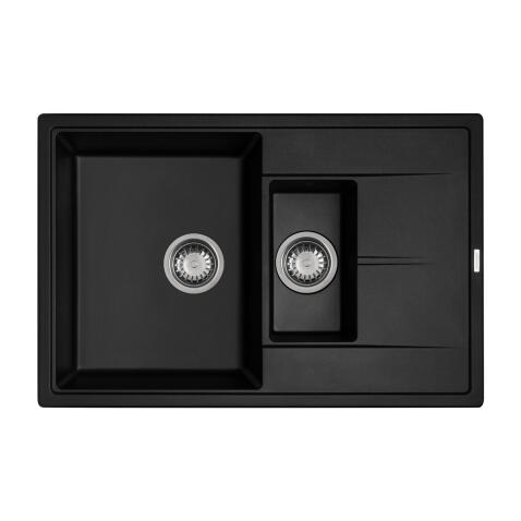 Мойка кухонная AQUASANITA Rock SQR 104 601 AW black metallic